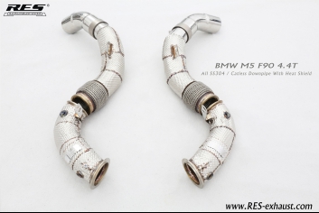 All SS304 / Catless Downpipe With Heat Shield